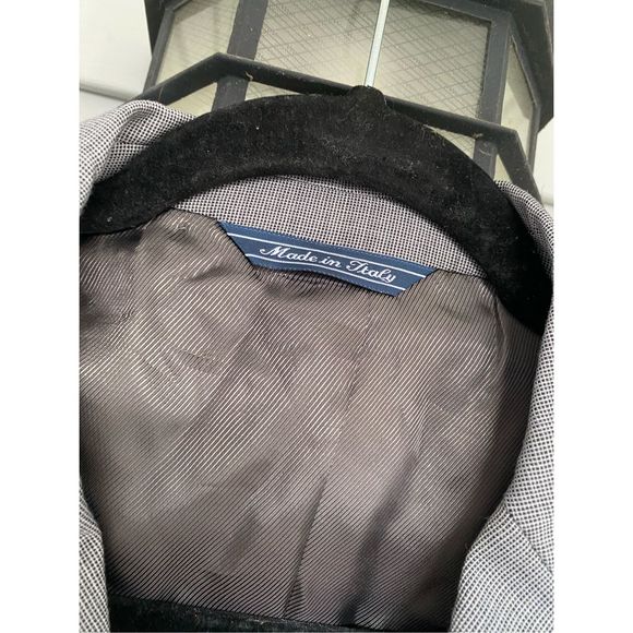 Posillipo 1930 Sartoria Made in Napoli Single-Breasted Checkered Coat Gray Custo - Picture 9 of 16